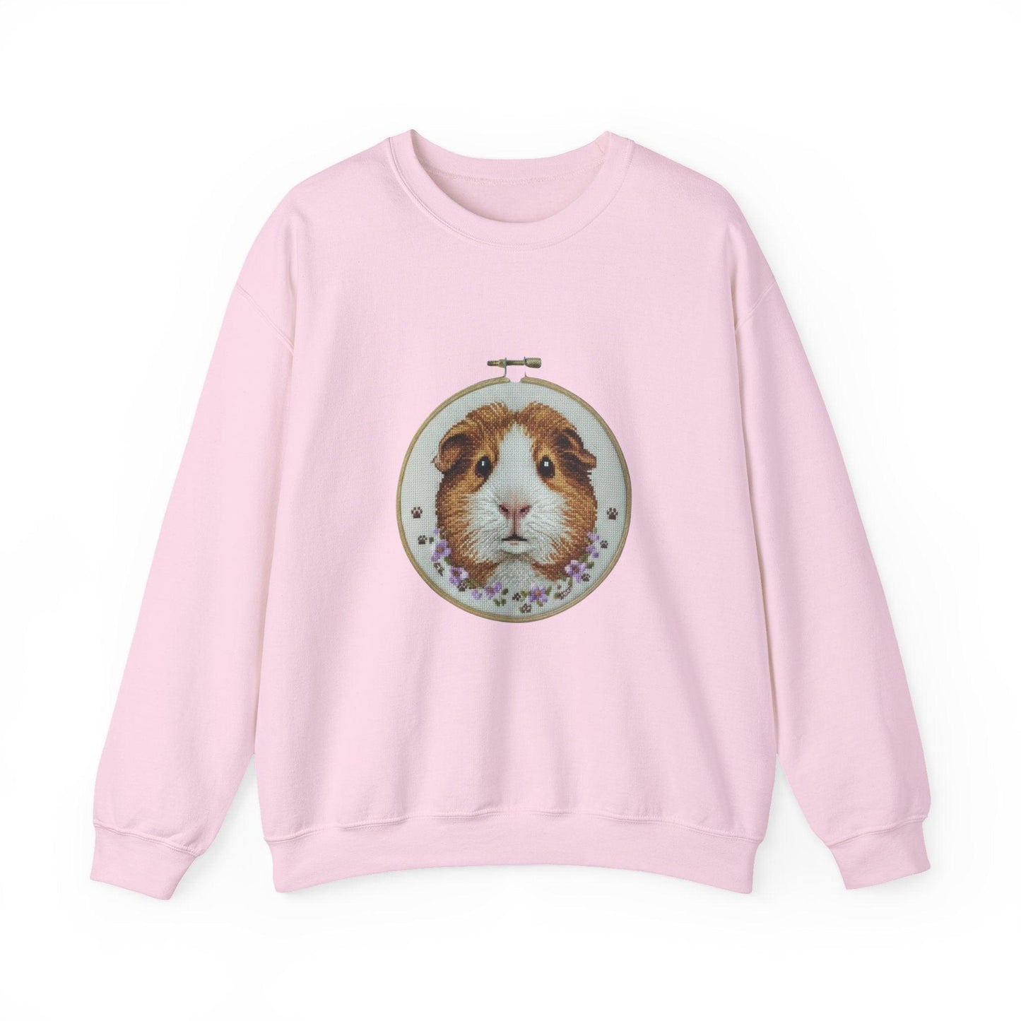 Guinea Pig Portrait Crewneck Sweatshirt | Embroidery Hoop Style