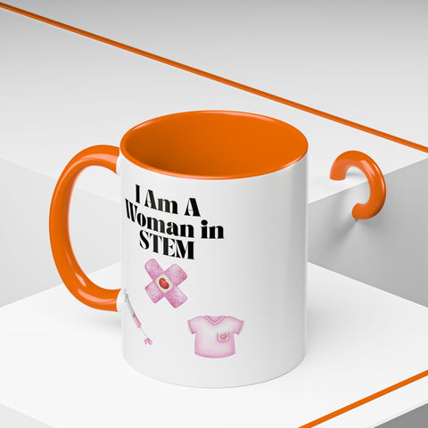 'I Am A Woman In STEM' Nurse Accent Coffee Mug