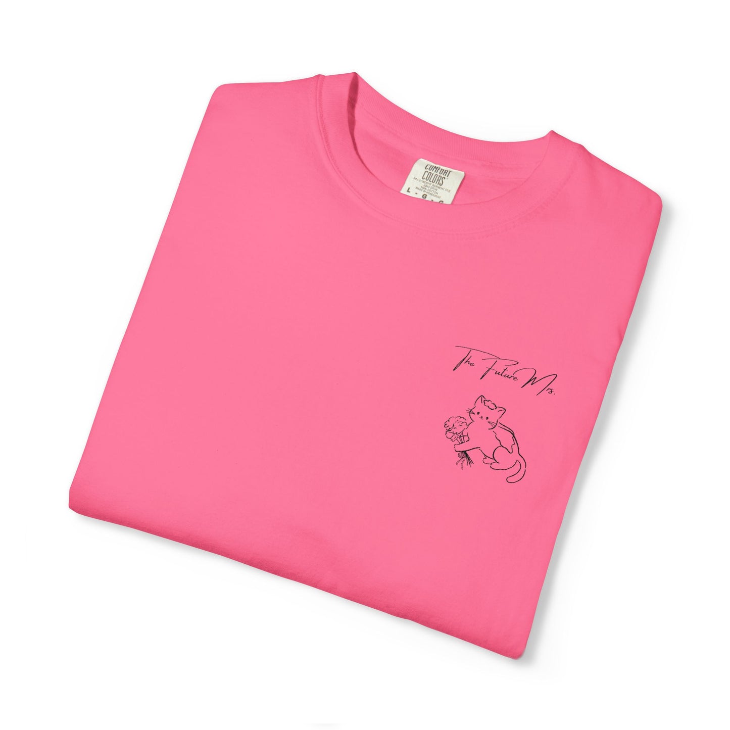 The Future Mrs Shirt, Cat Bride Embroidered Tee, Minimalist Bridal Shower Shirt, Coquette Wedding Tee, Future Wife Shirt