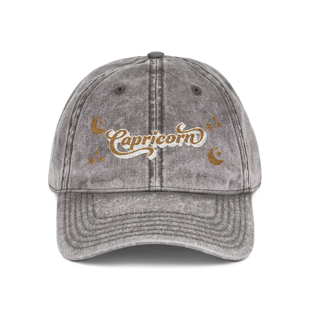 'Capricorn' Vintage Embroidered Cap
