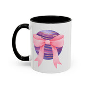 Pink/Purple Planet Wrapped In A Bow Accent Coffee Mug