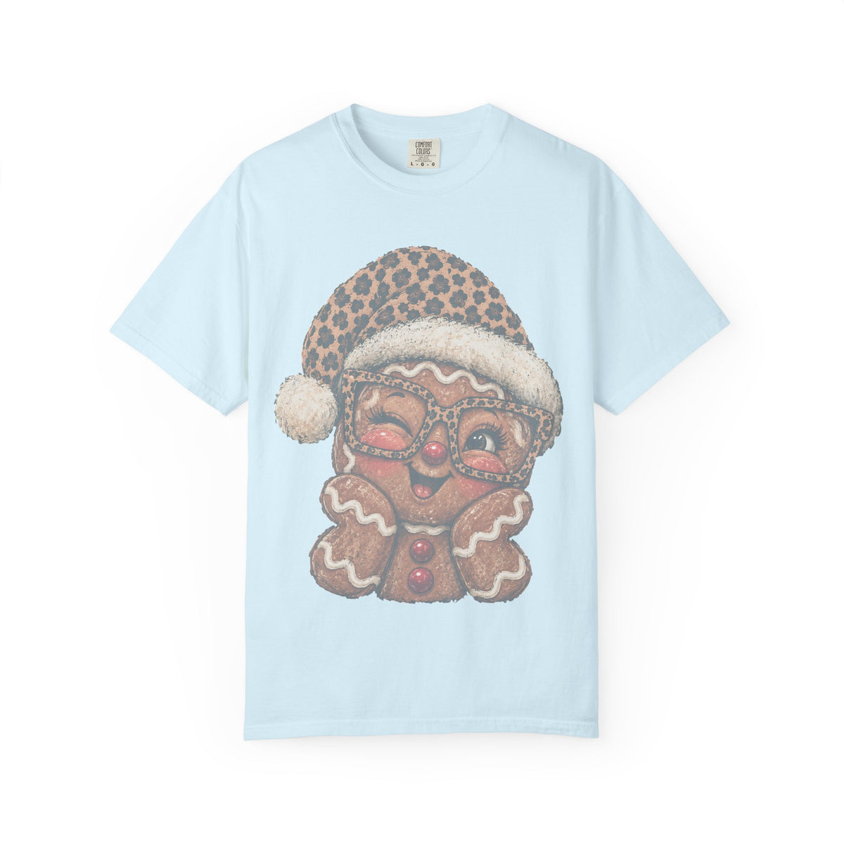 Gingerbread Christmas Shirt, Leopard Gingerbread Tee, Cute Christmas T-Shirt, Retro Holiday Shirt, Gingerbread Lover Gift for Her