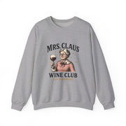 Mrs. Claus Wine Club Sweatshirt - Cozy Gift for Wine Lovers, Holiday Apparel, Funny Christmas Sweatshirt, Sip Happens Fashion