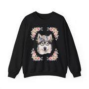 Geeky Goddess Siberian Husky Unisex Crewneck Sweatshirt