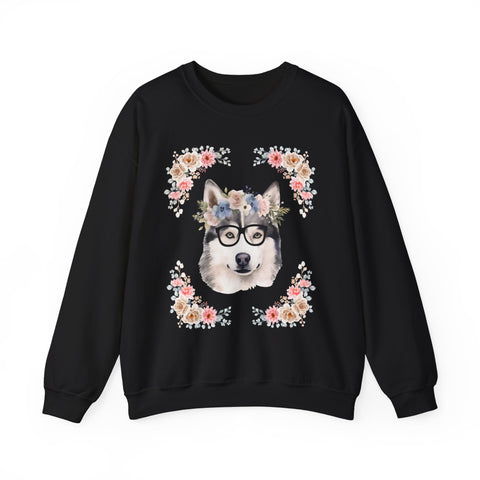 Geeky Goddess Siberian Husky Unisex Crewneck Sweatshirt