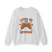 Funny Gamer Sweatshirt, Level Up Leftovers Crewneck, Gifts for Gamers, Casual Wear, Thanksgiving Sweatshirt, Cute Holiday Apparel