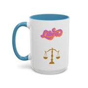 'Libra' Zodiac Accent Coffee Mug