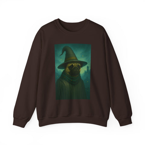 Wizard Pug Sweatshirt, Cozy Unisex Sweatshirt, Funny Pet Lover Gift, Halloween Apparel, Casual Trendy Crewneck