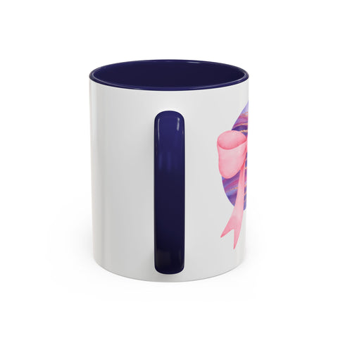 Pink/Purple Planet Wrapped In A Bow Accent Coffee Mug