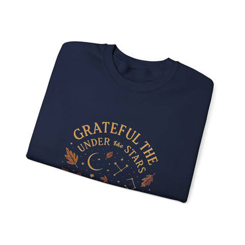 Grateful Under the Stars Sweatshirt - Cozy Unisex Crewneck, Perfect for Fall, Thanksgiving, Gift for Friends, Family