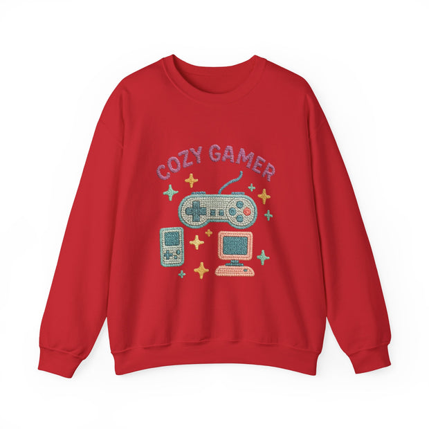 Cozy Gamer Sweatshirt, Unisex Crewneck, Gaming Gift, Comfortable Outfit, Video Game Apparel, Casual Style