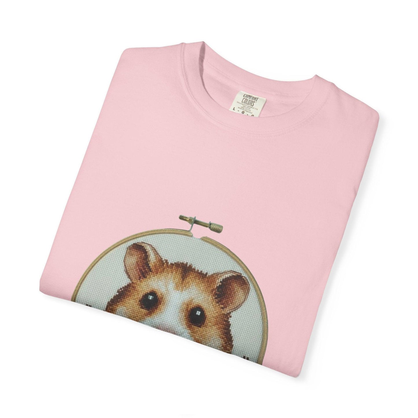 Hamster Portrait Embroidery Hoop T-shirt | Cute Small Pet Illustration