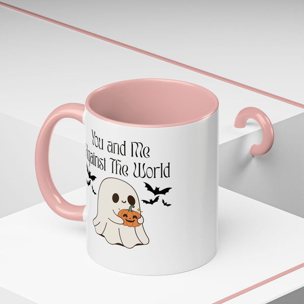 'You and Me Against The World' Accent Coffee Mug