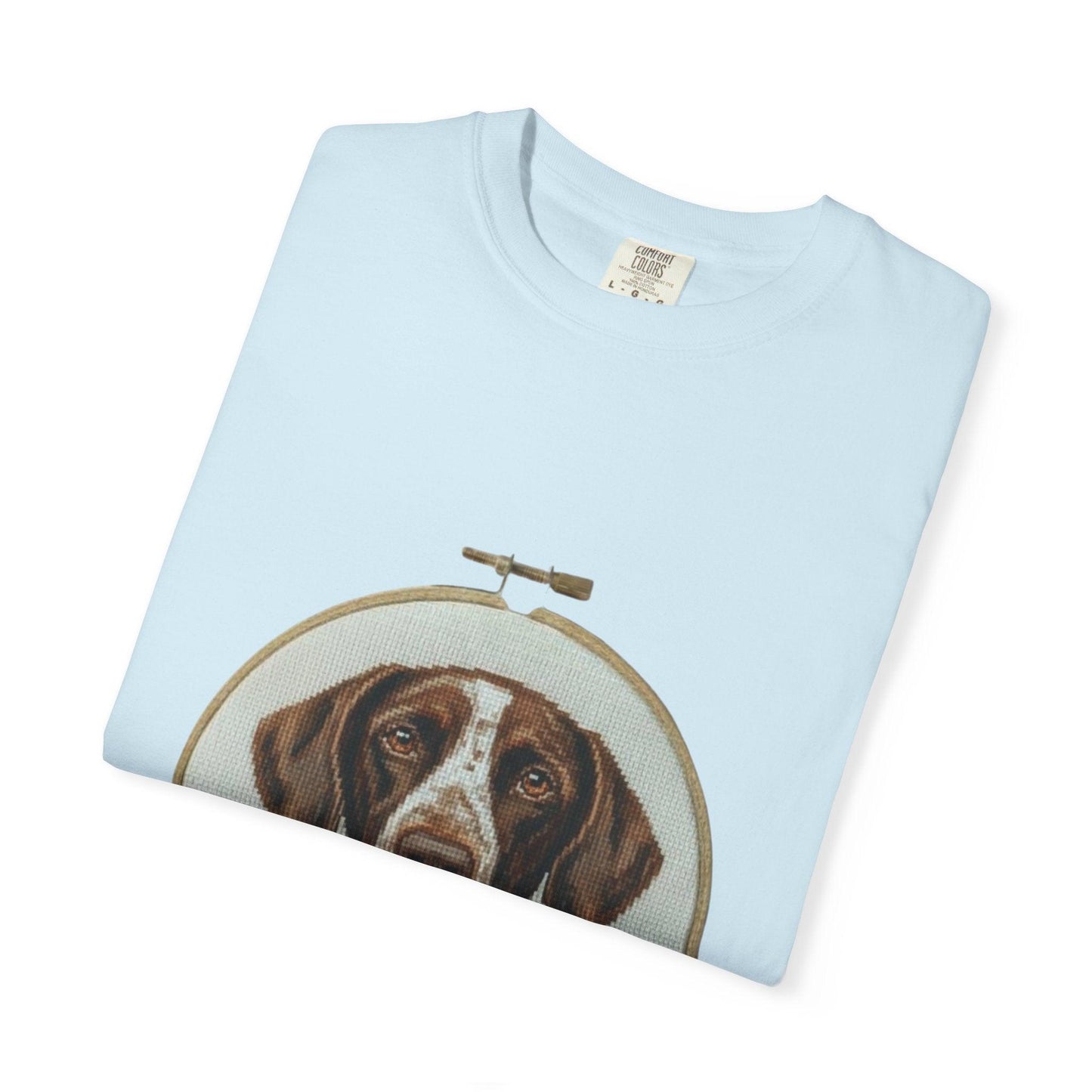 German Shorthaired Pointer Portrait T-Shirt | Embroidery Hoop Dog Art