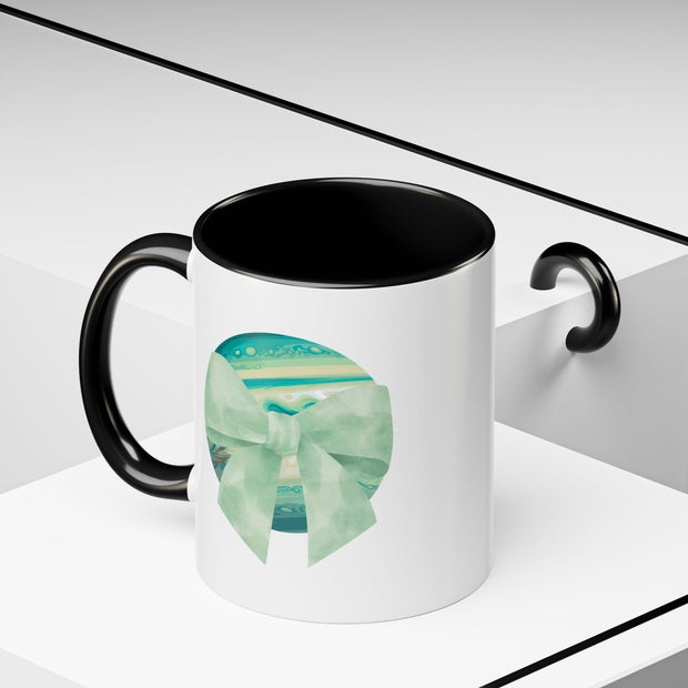 Green Planet Wrapped In A Bow Accent Coffee Mug