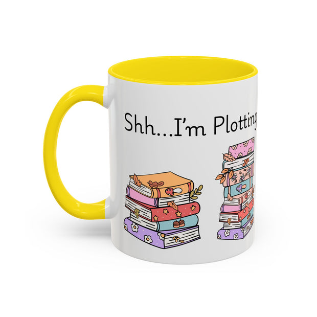 'Shhh...I'm Plotting' Accent Coffee Mug