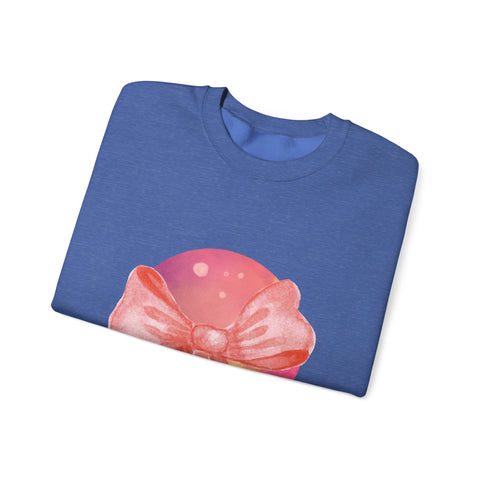 Pink/Yellow Planet Wrapped In A Bow Unisex Crewneck Sweatshirt