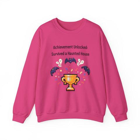 'Achievement Unlocked: Survived A Haunted House' Unisex Crewneck Sweatshirt
