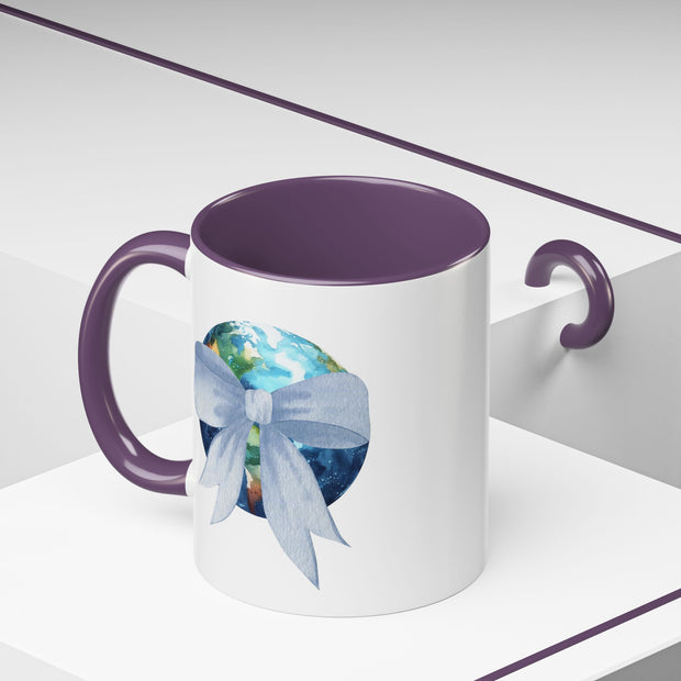 Earth Wrapped In A Bow Accent Coffee Mug