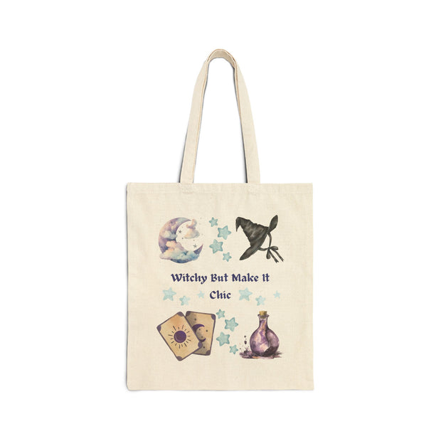 'Witchy But Make It Cute' Cotton Canvas Tote Bag