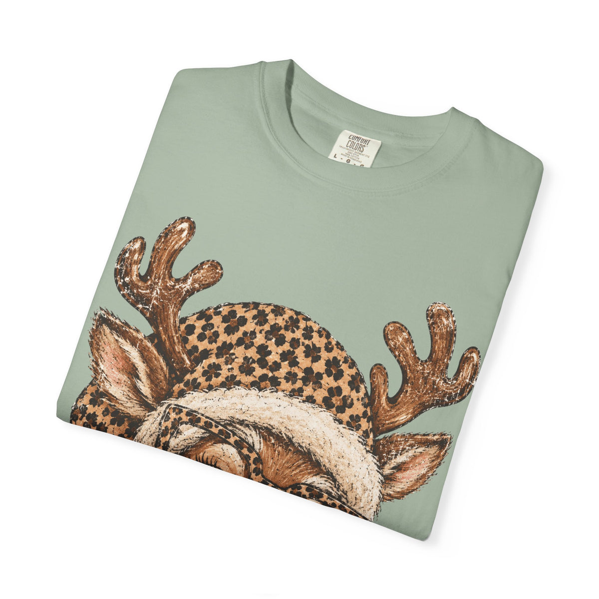 Leopard Reindeer Christmas Shirt, Retro Reindeer Tee, Cheetah Print Holiday Shirt, Cute Christmas T-Shirt, Reindeer Gift for Her