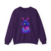 Neon Poodle with Antlers Sweatshirt | Colorful Holiday Sweater Illustration