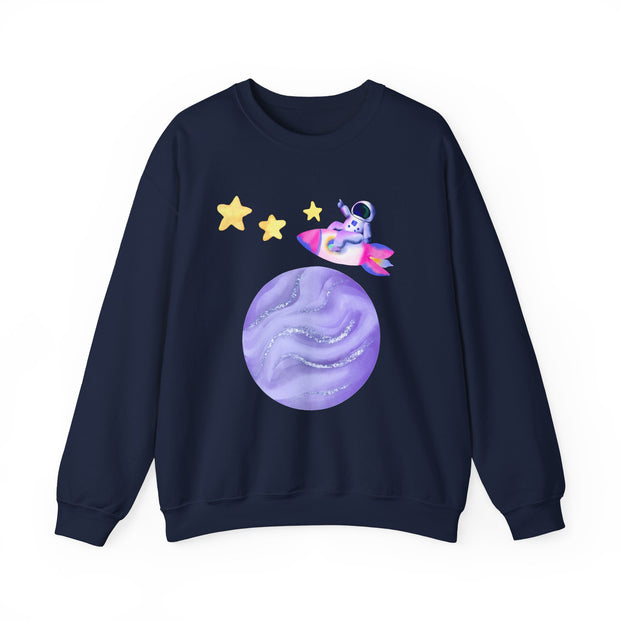 Astronaut Taking Off In Space Unisex Crewneck Sweatshirt