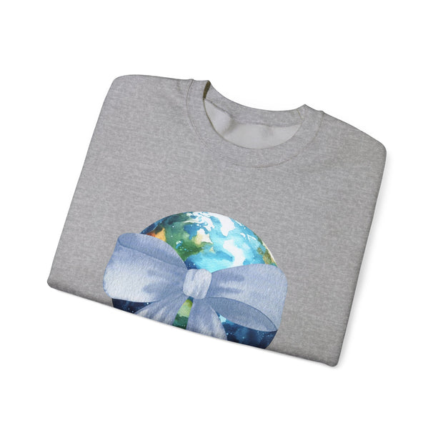 Earth Wrapped In A Bow Unisex Crewneck Sweatshirt