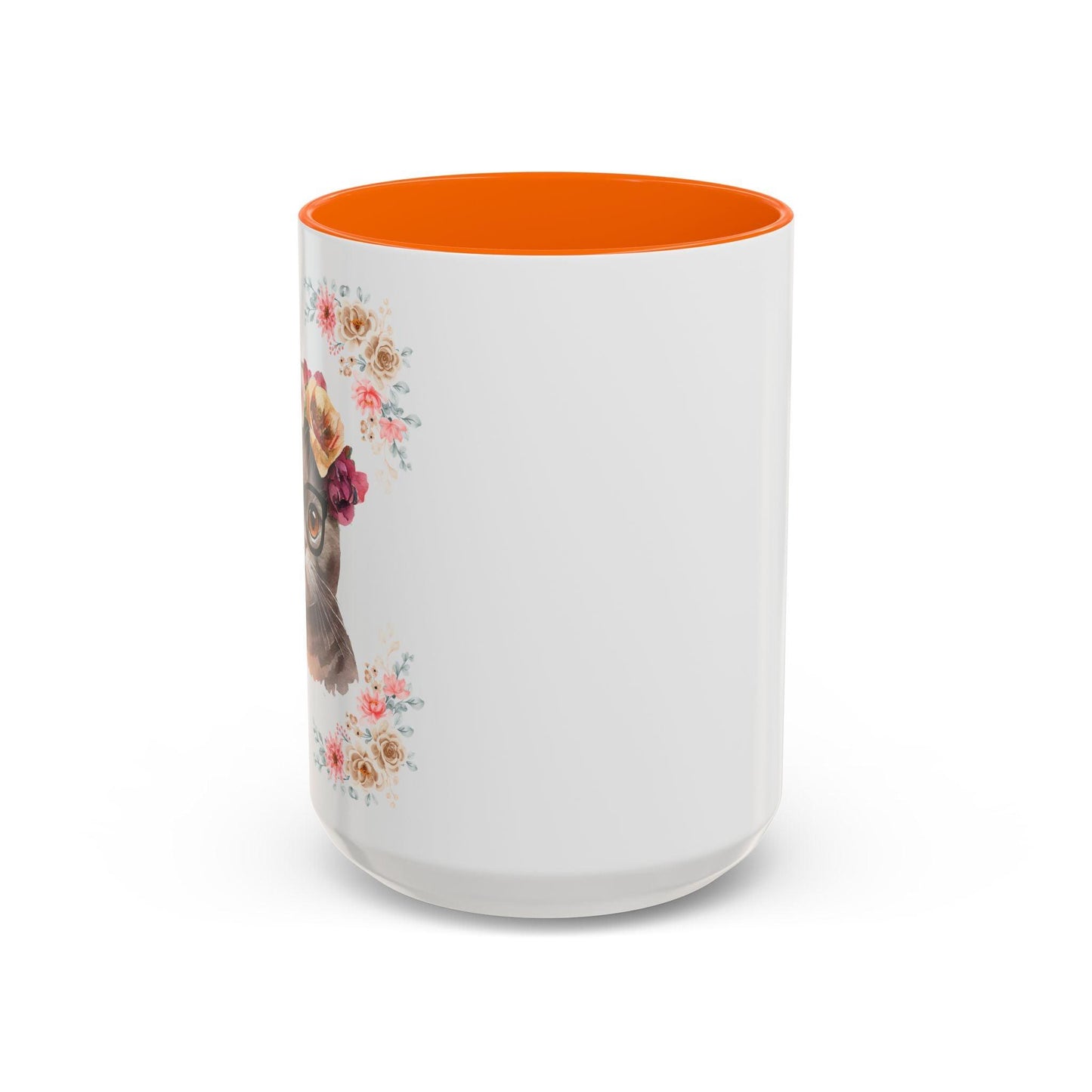 Geeky Goddess Dark Gray Cat Accent Coffee Mug