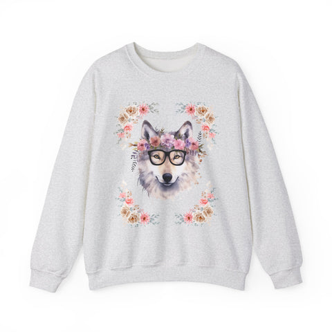 Geeky Goddess Wolf Unisex Crewneck Sweatshirt