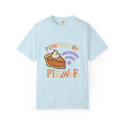 Powered by Pie and Wi-Fi T-Shirt, Funny Unisex Tee, Gift for Pie Lovers, Tech Enthusiasts, Perfect for Holidays and Parties