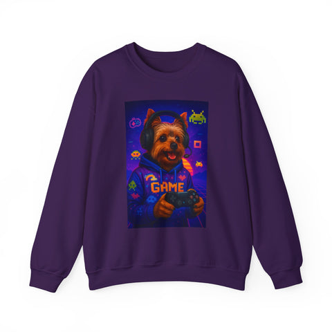 Gaming Yorkie Controller Sweatshirt | Gamer Yorkshire Terrier graphic crewneck
