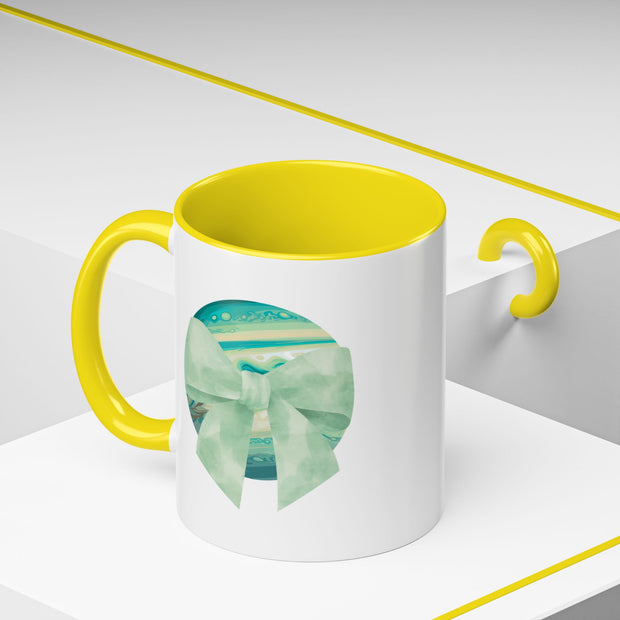 Green Planet Wrapped In A Bow Accent Coffee Mug