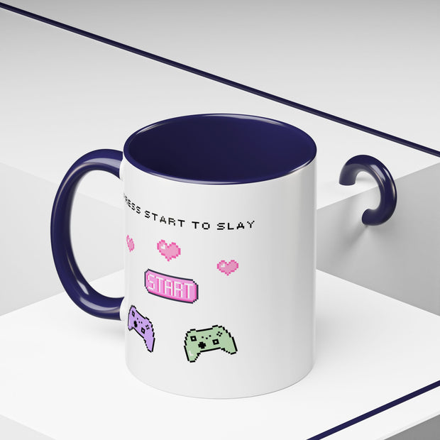 'Press Start To Slay' Accent Coffee Mug