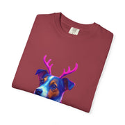 Jack Russell in Reindeer Sweater T-shirt | Neon Holiday Dog Design