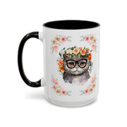Geeky Goddess Gray Cat Accent Coffee Mug