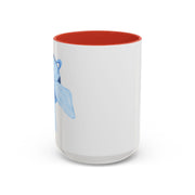 Blue Saturn Wrapped In A Blue Bow Accent Coffee Mug