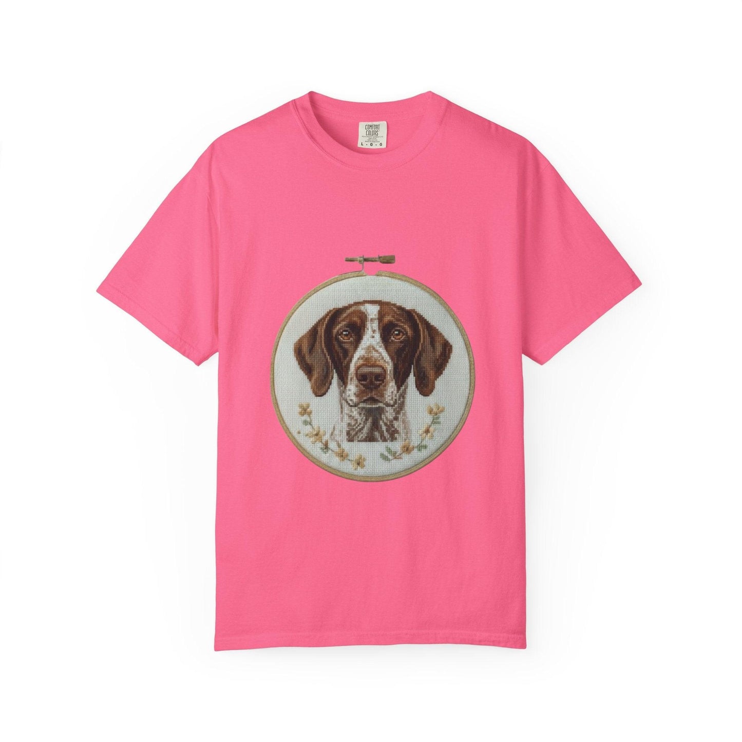 German Shorthaired Pointer Portrait T-Shirt | Embroidery Hoop Dog Art