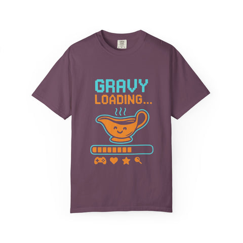 Gravy Loading Unisex Tee, Funny Foodie T-Shirt for Thanksgiving, Casual Wear, Gamer Gift, Comfort Fit