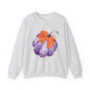 Purple Pumpkin Wrapped In A Bow Unisex Crewneck Sweatshirt