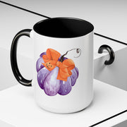 Purple Pumpkin Wrapped In A Bow Accent Coffee Mug