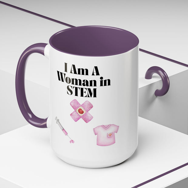 'I Am A Woman In STEM' Nurse Accent Coffee Mug