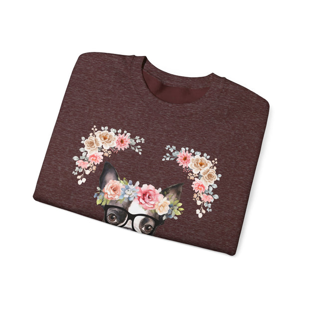 Geeky Goddess French Bulldog Unisex Crewneck Sweatshirt