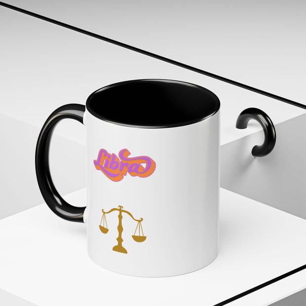 'Libra' Zodiac Accent Coffee Mug