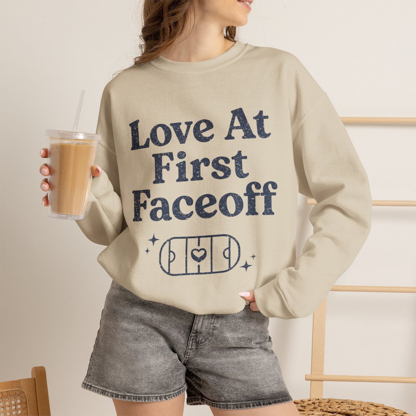 Love At First Faceoff Sweatshirt, Hockey Romance Booktok Crewneck, Sports Romance Reader Pullover