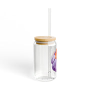 Purple Pumpkin Wrapped In A Bow Sipper Glass