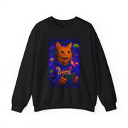 Gaming Cat Crewneck Sweatshirt, Funny Gift for Gamers, Cozy Cat Lover Apparel, Cute Sweatshirt for Gaming Night, Unisex Cat Sweatshirt