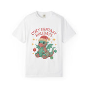 Cozy Fantasy Holidays Tee, Unisex Christmas T-shirt, Cute Dragon Apparel, Holiday Gift, Festive Graphic Tee