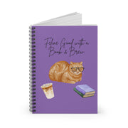 'Feline Good with a Book & Brew' Spiral Notebook