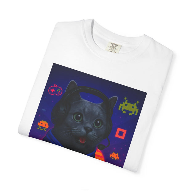 Game On Dark Gray Cat T-shirt